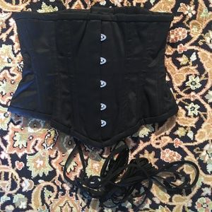 Black cotton underbust corset (size 22)